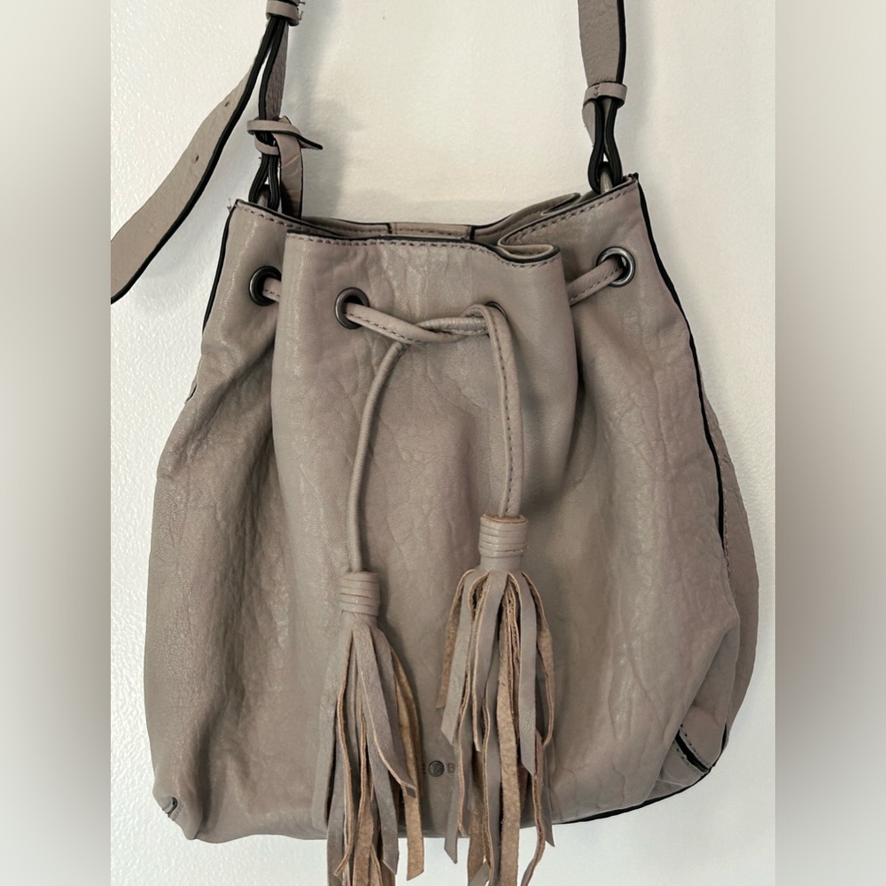 NWT Treasure & Bond stone color leather drawstring purse